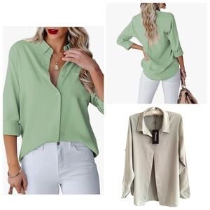 🍁 NWT Diosun Long Sleeve Button-Up Shirt Size XL